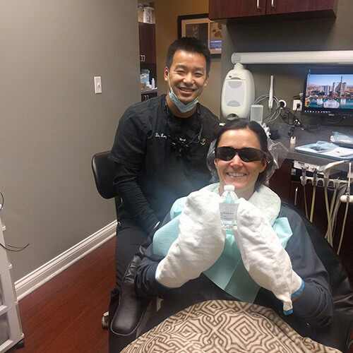 Dr. Kong with one of his dental patients